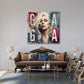 Pop Art blonde Gaga Porträt mit Typografie Wandbild