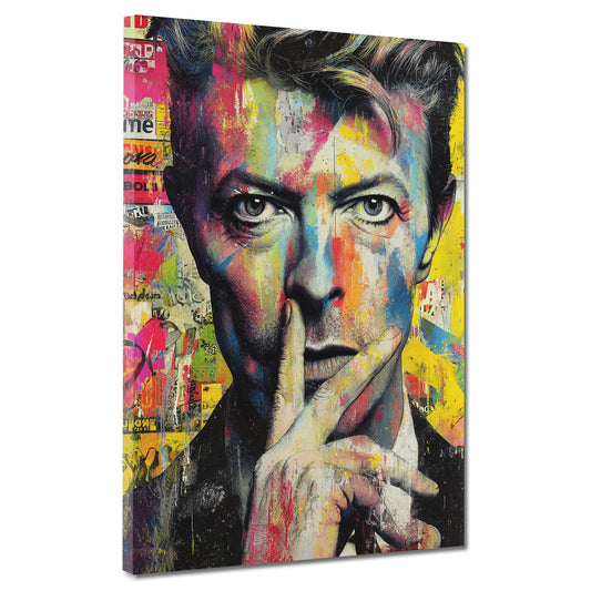 Pop Art Bowie Porträt Farbenpracht Wandbild