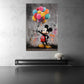 Pop Art Comic Micky mit Luftballons auf urbanem Hintergrund Wandbild