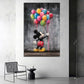 Pop Art Comicfigur Micky mit Luftballons Wandbild