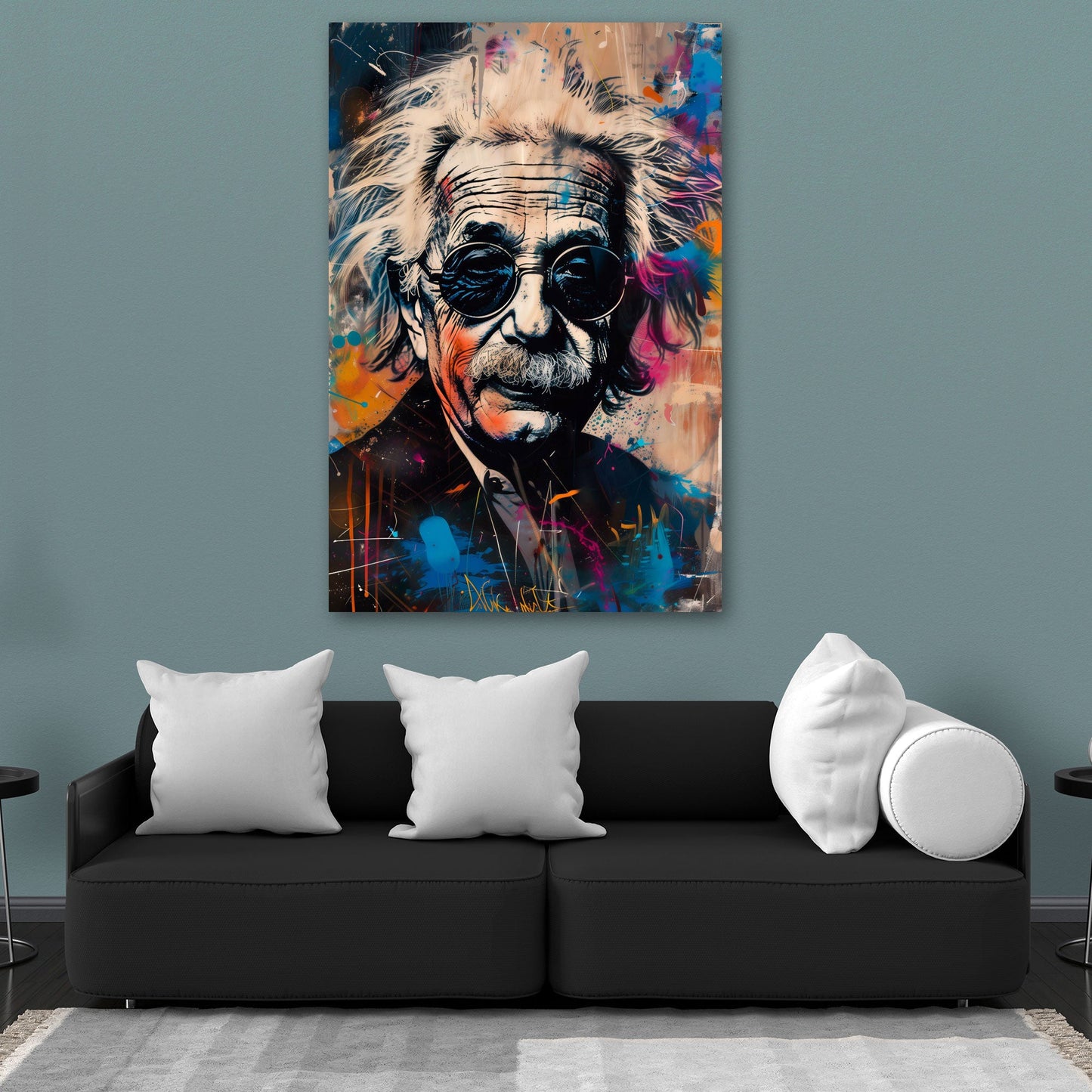 Pop Art Einstein mit Sonnenbrille abstrakt modern Wandbild
