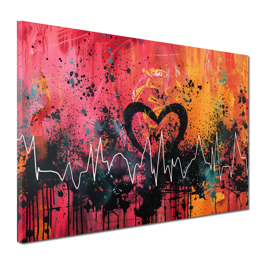 Pop Art Emotion Herz mit Linienverlauf Wandbild