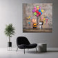 Pop Art Freundschaft Charlie Comicstil Graffiti und Luftballons Wandbild