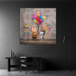 Pop Art Freundschaft Charlie Comicstil Graffiti und Luftballons Wandbild