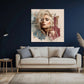 Pop Art Porträt Wandbild als Blickfang im modernen Schlafzimmer