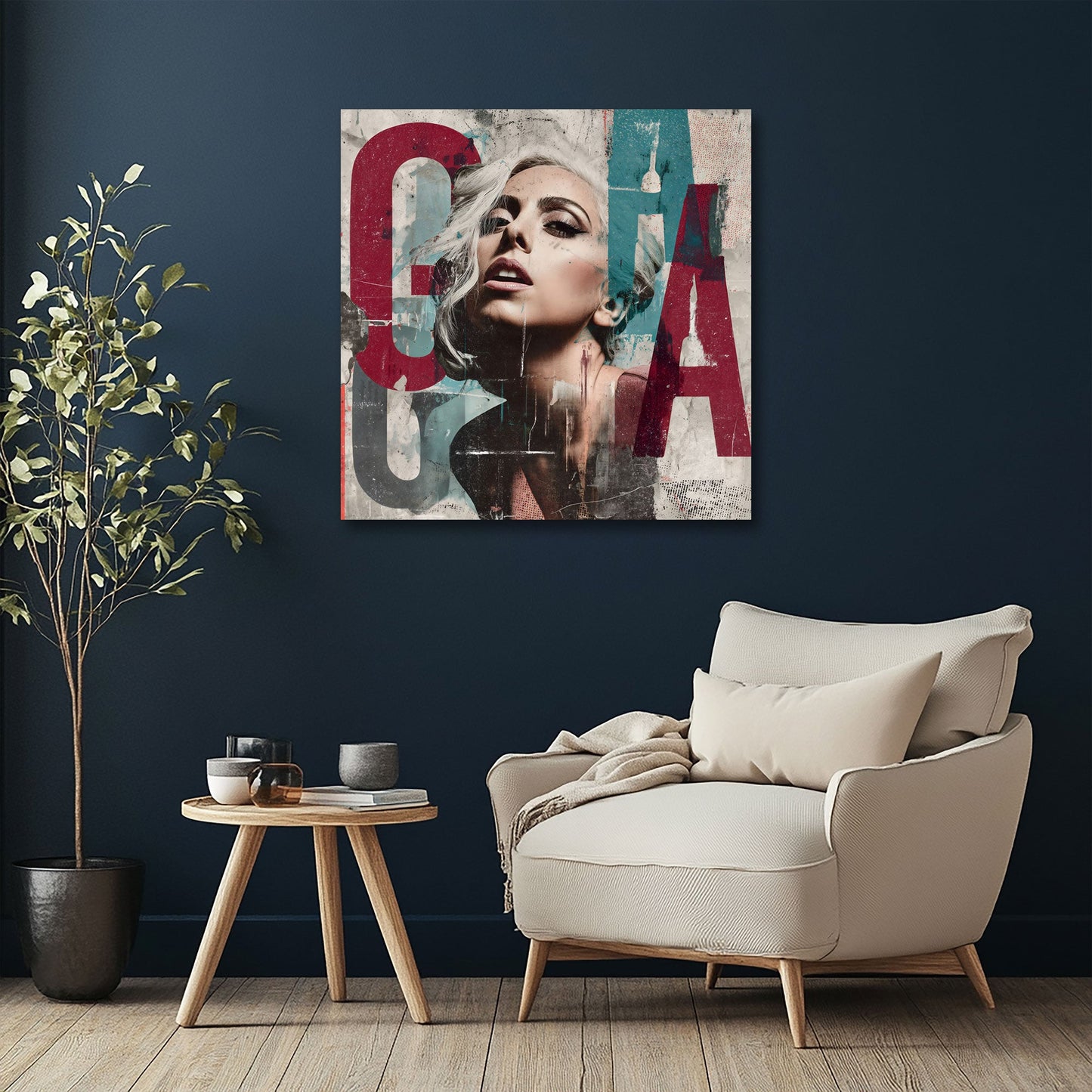 Pop Art Gaga Porträt Frau mit sinnlichem Blick Wandbild