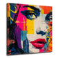 Pop Art Gesicht einer Frau mit intensiven Farben Wandbild
