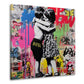 Pop Art Kinder Umarmung Liebe Collage Wandbild