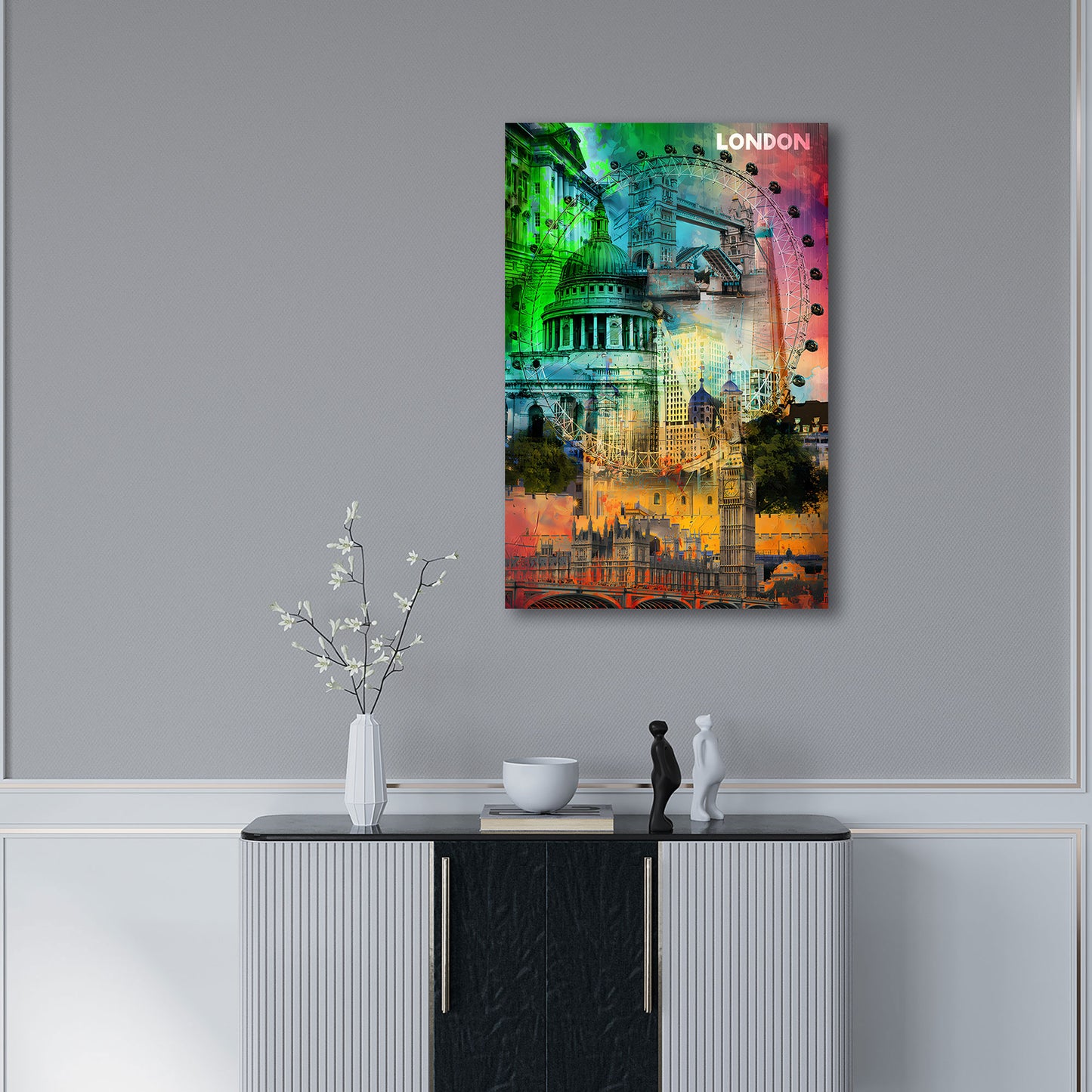 Pop Art London Sehenswürdigkeiten Skyline Collage Wandbild