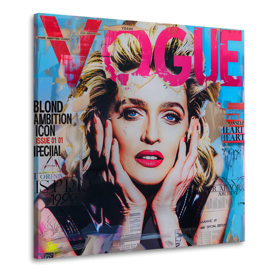 Pop Art Madonna Magazin Porträt mit roten Lippen Wandbild
