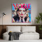 Pop Art Madonna Magazin Porträt mit roten Lippen Wandbild