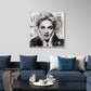 Pop Art Madonna schwarz weiß ikonische Typografie Wandbild