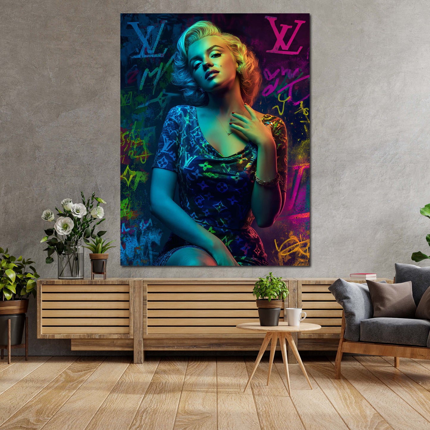 Kunstwerk Pop Art Marilyn Luxus Style Wandbild