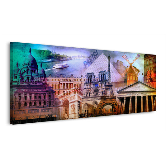 Pop Art Pariser Sehenswürdigkeiten Collage Wandbild