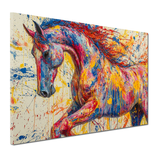 Pop Art Pferd Farbenexplosion Tiermalerei Wandbild
