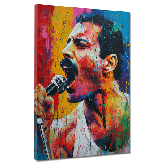 Pop Art Sänger Mercury Darstellung Wandbild