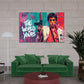 Pop Art Scarface mit Waffe The World Is Yours Kultfilm Wandbild