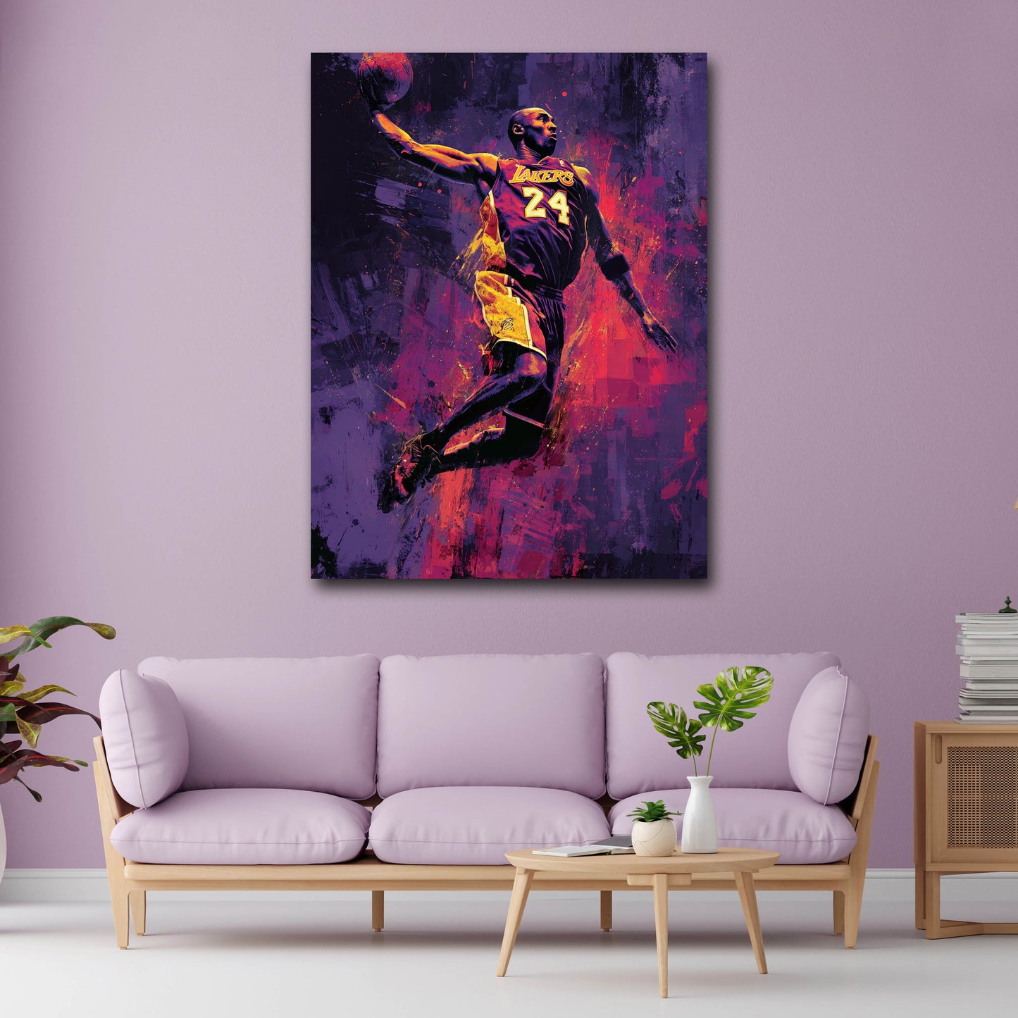 Pop Art Sportler Kobe Action Lakers Basketball Wandbild