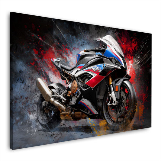 Pop Art Supersport Bike Farbspritzer Dynamik Racing Wandbild