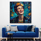 Porträt Frida Lachen Pop Art Ikone Wandbild
