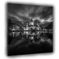 Rathaus bei Nacht Hannover schwarz weiß dramatischer Himmel Wandbild