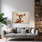 Weihnachtliches Rehkitz Wandbild über dem Sofa im Wohnzimmer