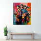Retro Musikgruppe Beatles mit Gitarren Pop Art Wandbild