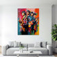 Retro Musikgruppe Beatles mit Gitarren Pop Art Wandbild