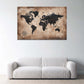 Retro Weltkarte antike alte Landkarte mit Windrose Wandbild