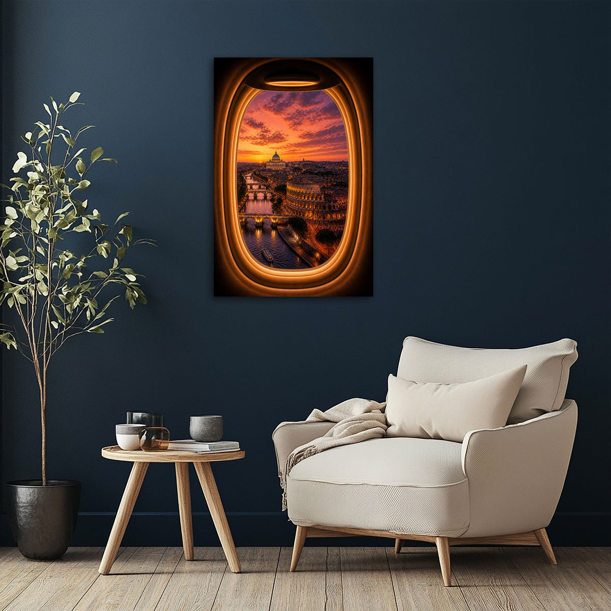 Städte Wandbild mit Rom als Blickfang im hellen Wohnraum