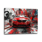 Roter BMW mit Lackeffekten Graffiti Energie Wandbild