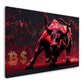 Roter Bulle mit Krypto Markt und Finanzen Power Wandbild