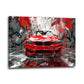 Rotes Auto BMW Street Art Wandgrafik mit Rennoptik Wandbild