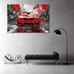 Rotes Auto BMW Street Art Wandgrafik mit Rennoptik Wandbild