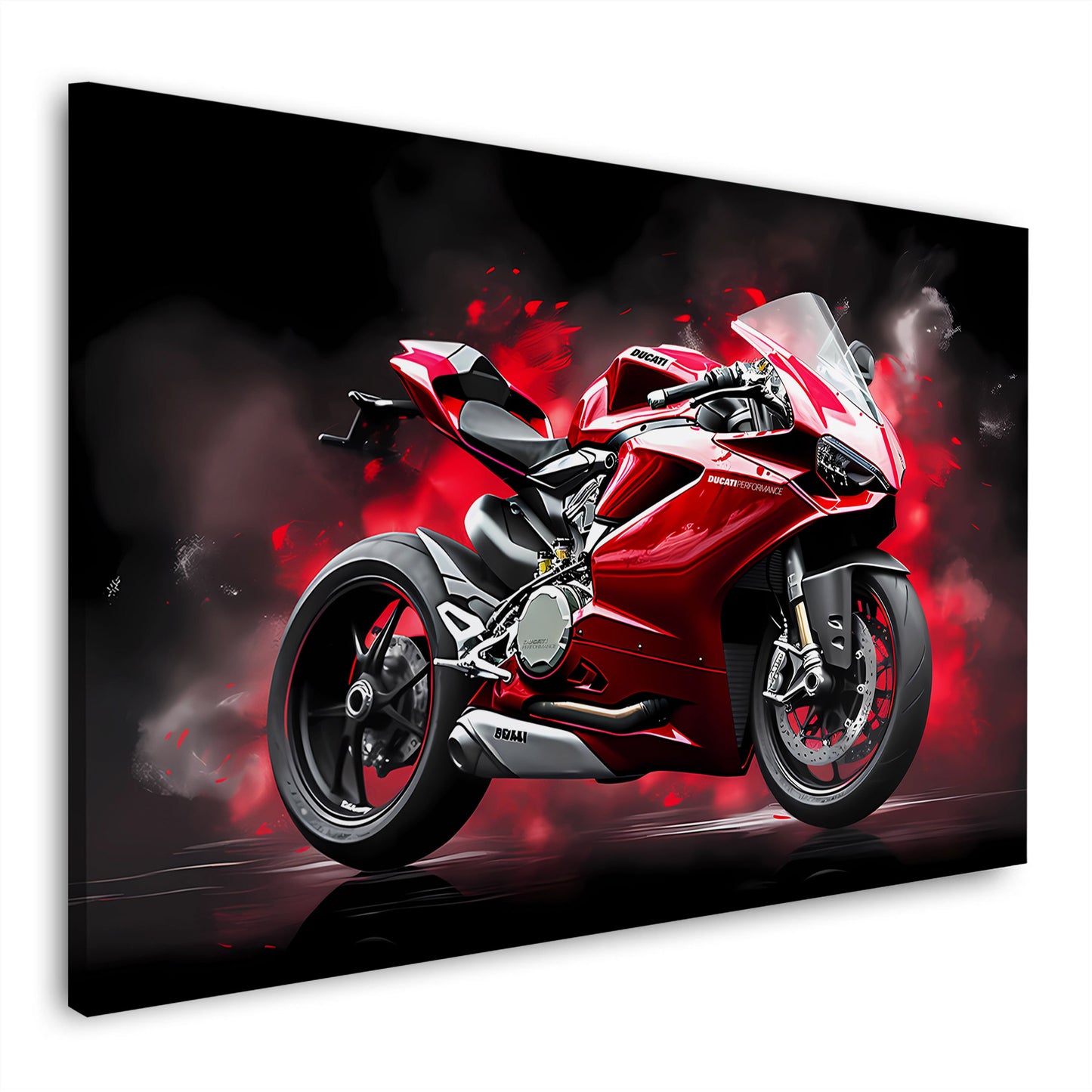 Rotes Motorrad Geschwindigkeit Technik Kraft Wandbild