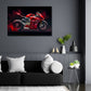 Rotes Motorrad Geschwindigkeit Technik Kraft Wandbild