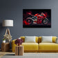 Rotes Motorrad Geschwindigkeit Technik Kraft Wandbild