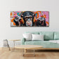 Breites Street Art Tier Wandbild über dem Sofa