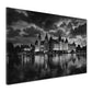 Schloss Schwerin schwarz weiß Panorama mit Wasserreflexion Wandbild