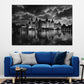 Schloss Schwerin schwarz weiß Panorama mit Wasserreflexion Wandbild