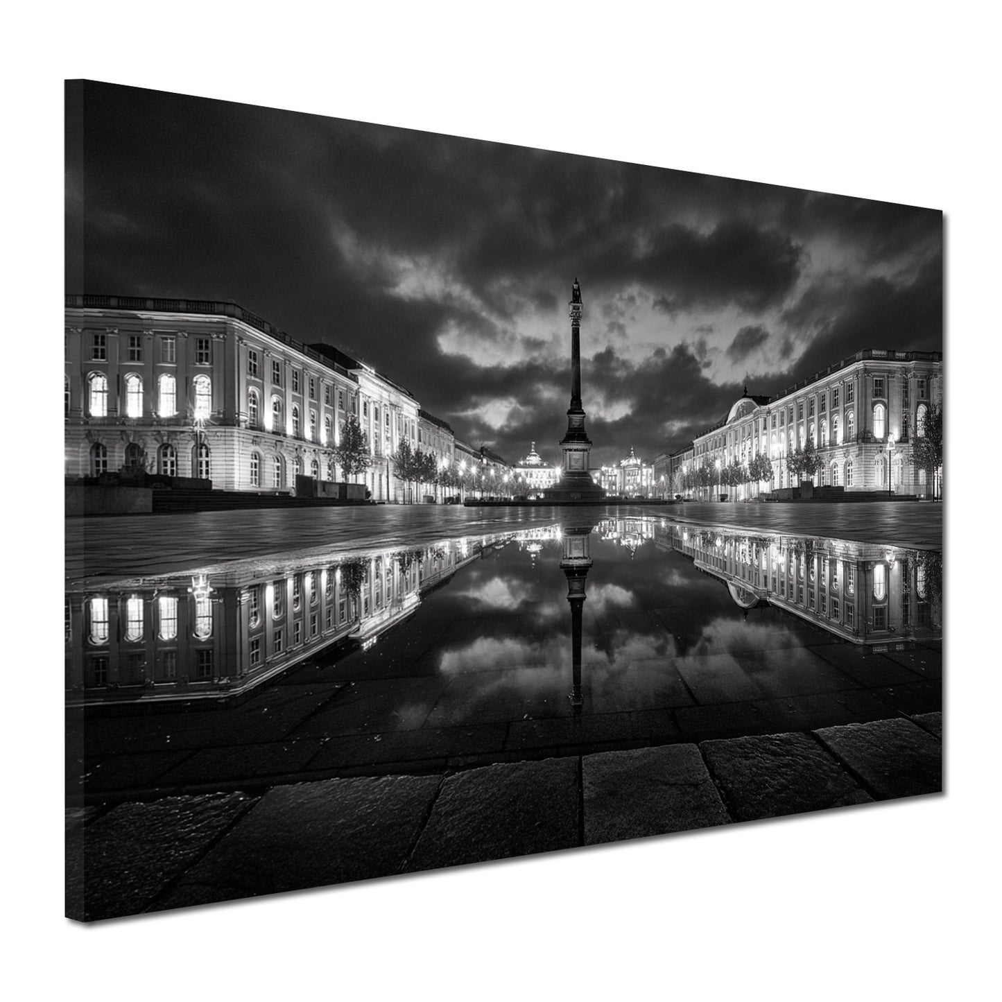 Schlossplatz München Spiegelung schwarz weiß Wandbild