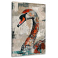 Wandbild Schwan in Rostbraun und Beige im Grunge Stil auf Leinwand