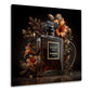 Schwarze Duftflasche elegant mit Blüten Wandbild