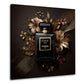 Schwarzer Duftflakon Blumen Design Glamour Wandbild