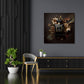 Schwarzer Duftflakon Blumen Design Glamour Wandbild