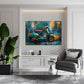 Scooter Retro Malerei bunt in Pastelltönen Wandbild