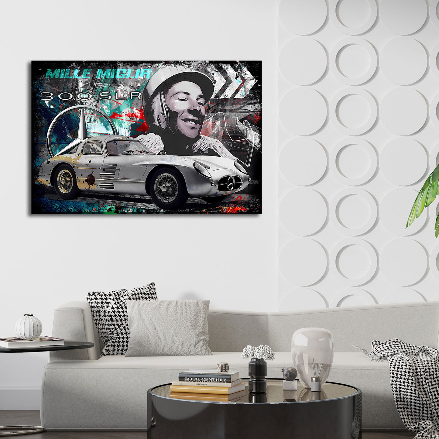 Silberpfeil Mercedes Klassiker Fahrerportrait Motorsport Wandbild