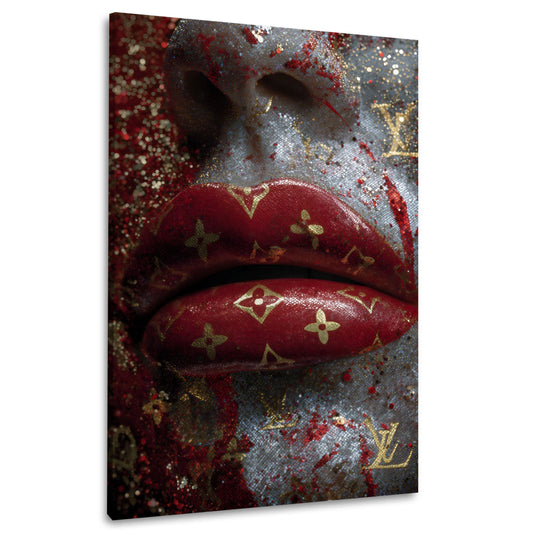 Sinnliche Lippen in glamouröser Fashion Kunst Wandbild