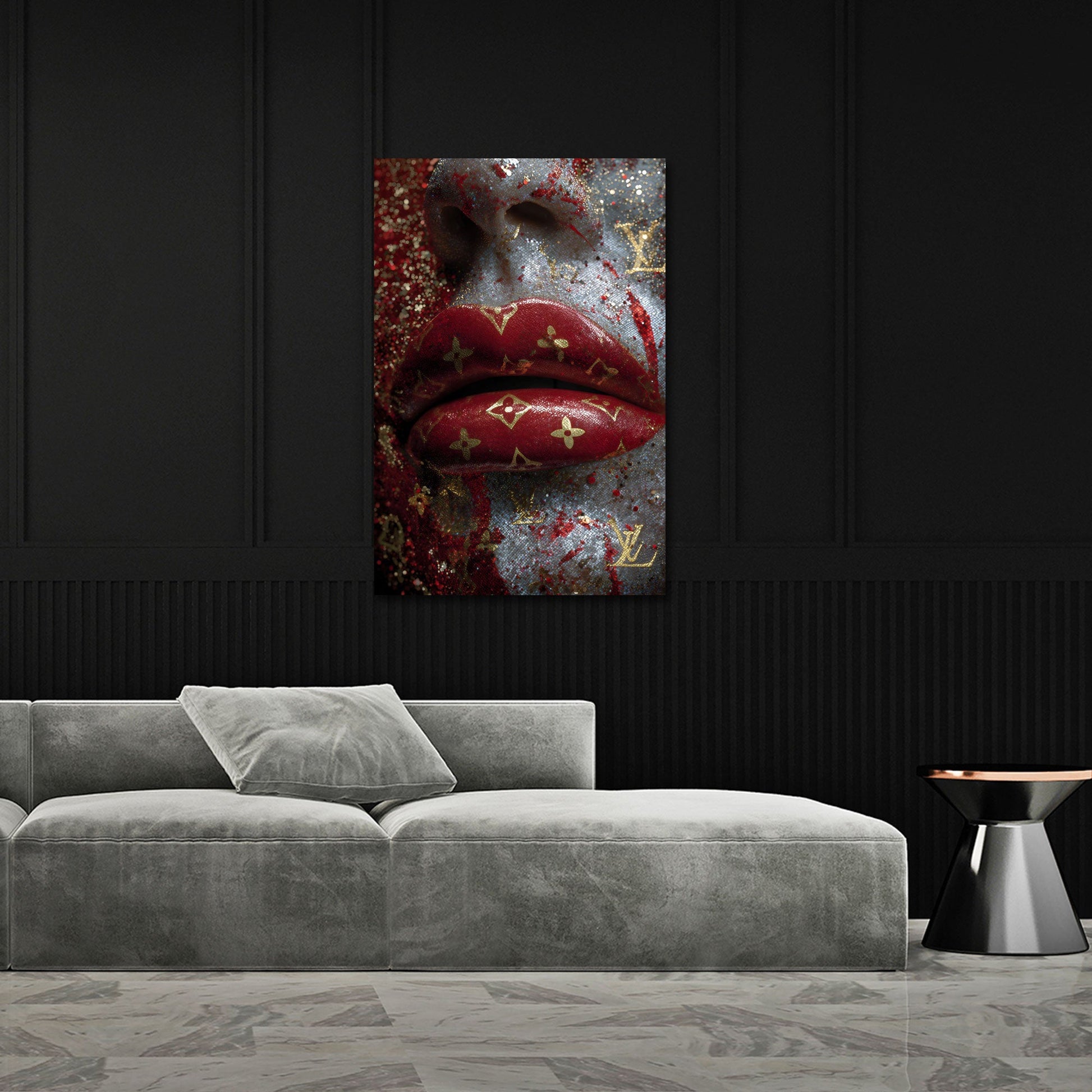 Sinnliche Lippen in glamouröser Fashion Kunst Wandbild
