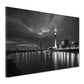 Skyline Rheinturm Düsseldorf schwarz weiß Lichter Wandbild